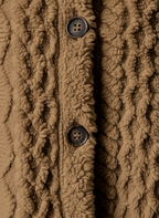 Cardigan with Hood – Textured Fleece-Like Open-Front Coat
