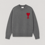 Women's Oversized Heart Ace Logo Knit Sweater Casual Everyday Cozy Streetwear Smart Casual Gift – Anely Cream Black Green