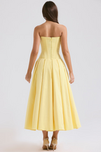 Women's Shaping Corset Midi Party Dress Sweetheart Waist-Cinching Wedding Graduation Formal – Taylor