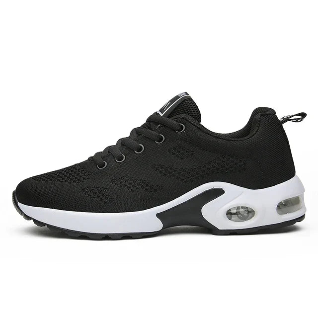 Womens Sneakers with Air Cushion Sole and Knit Upper