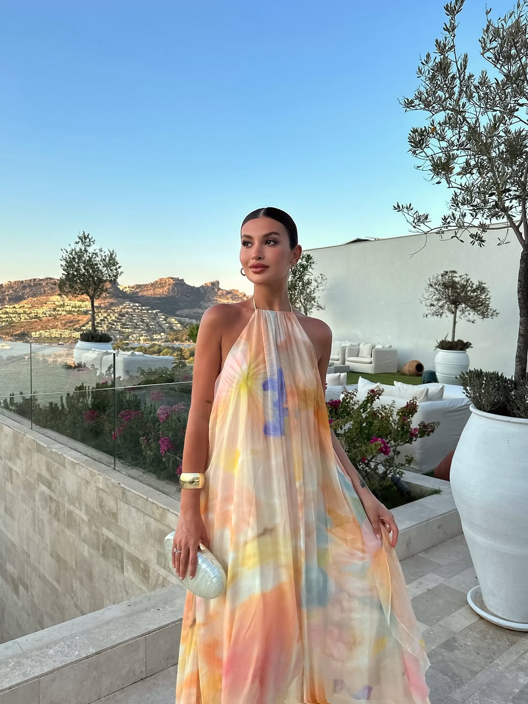 Women's Printed Halter Long Dress Summer Wedding Guest Garden Party Beach Vacation Boho Formal – Corinna