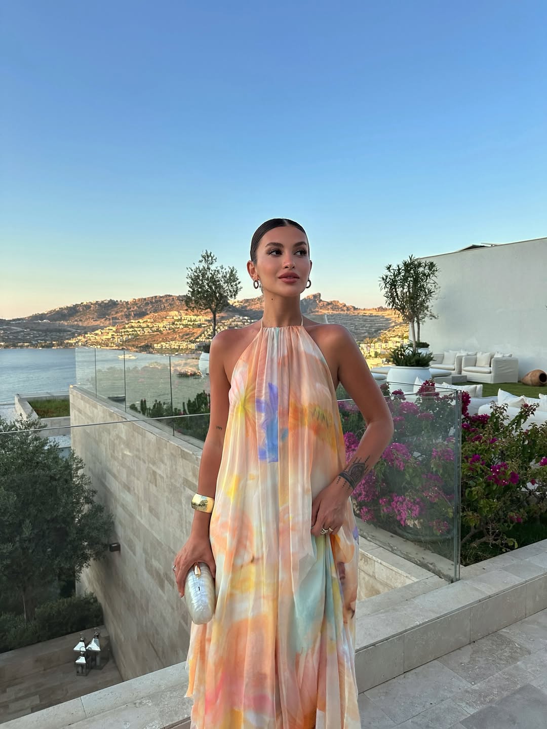 Women's Printed Halter Long Dress Summer Wedding Guest Garden Party Beach Vacation Boho Formal – Corinna