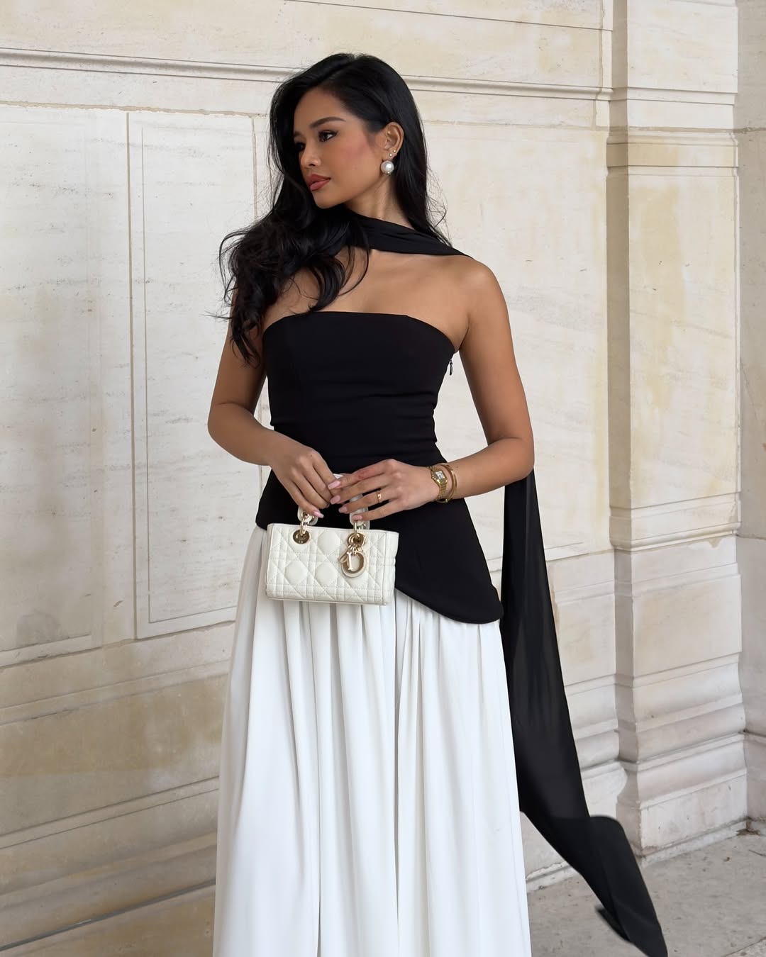 Women's Strapless Long Dress Flowing Slit Scarf Detail Wedding Guest Formal Party Evening Dress – Lucinda