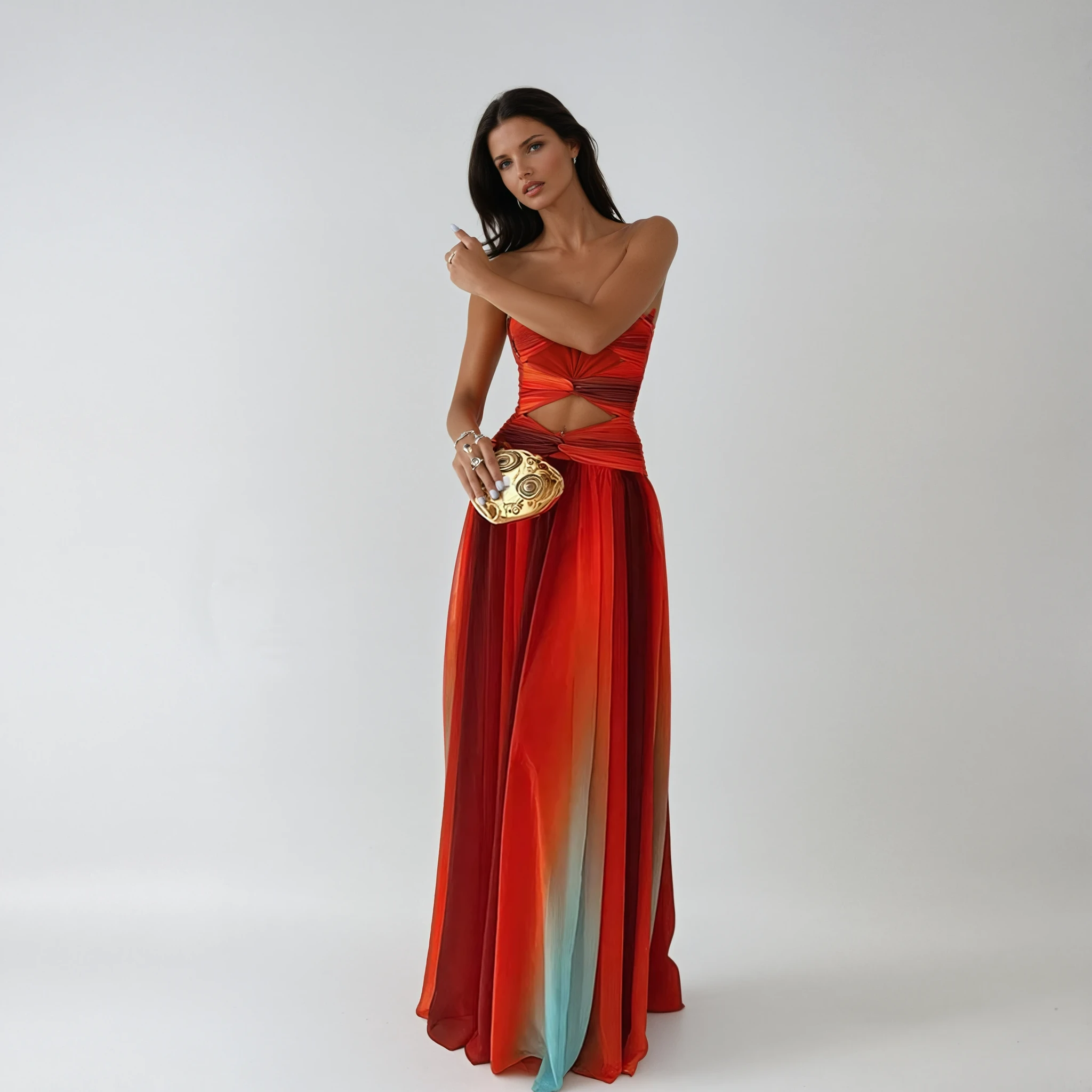 Women's Elegant Strapless Front Knot Long Dress Formal Prom Wedding Guest Gala Evening Sunset Dinner – Lucy