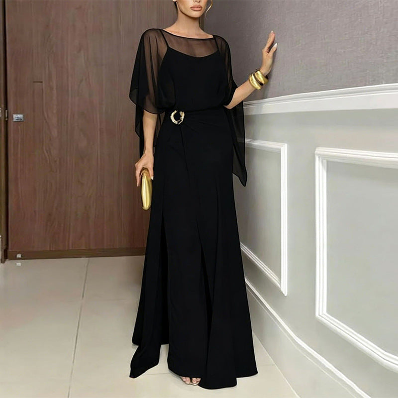 B - Women's Minimalist Solid Color Sleeveless Crop Top Wide Leg Pants Two-Piece Set Jumpsuit Polyester Casual Formal Work Summer – Clarity