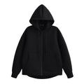 Zip Up Hoodie – Oversized Fleece-Look Sweatshirt with Full-Length Zipper