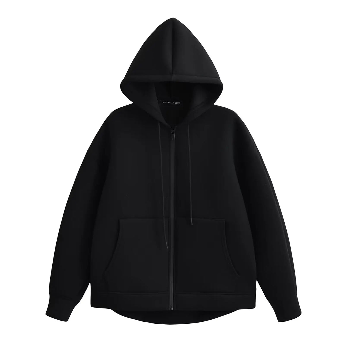 Zip Up Hoodie – Oversized Fleece-Look Sweatshirt with Full-Length Zipper
