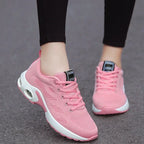 Womens Sneakers with Air Cushion Sole and Knit Upper