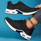 Womens Sneakers with Air Cushion Sole and Knit Upper
