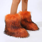 Women's Fur Boots – Fluffy Faux Fur Ankle