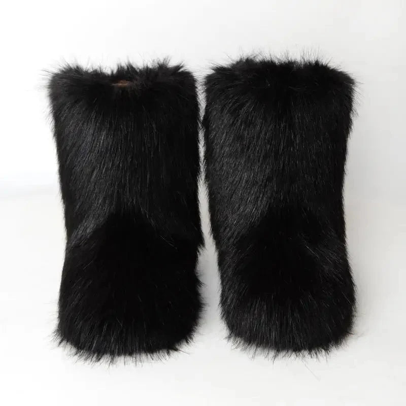 Women's Fur Boots – Fluffy Faux Fur Ankle