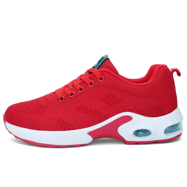 Womens Sneakers with Air Cushion Sole and Knit Upper