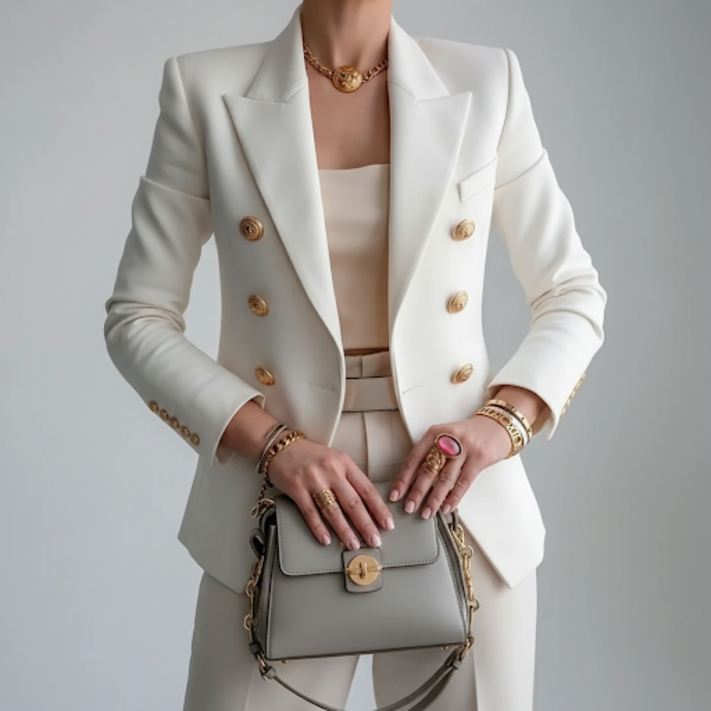 Blazer S Women's Double-Breasted with Gold Embossed Buttons - Lolly 