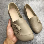 Female Loafers Slip-On with Knotted Bow Detail and Round Toe - Lolly 