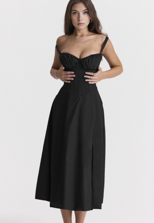 Women's Bustier Midi Dress Sweetheart Neckline Floral Wedding Party Summer Casual Elegant – Mavie
