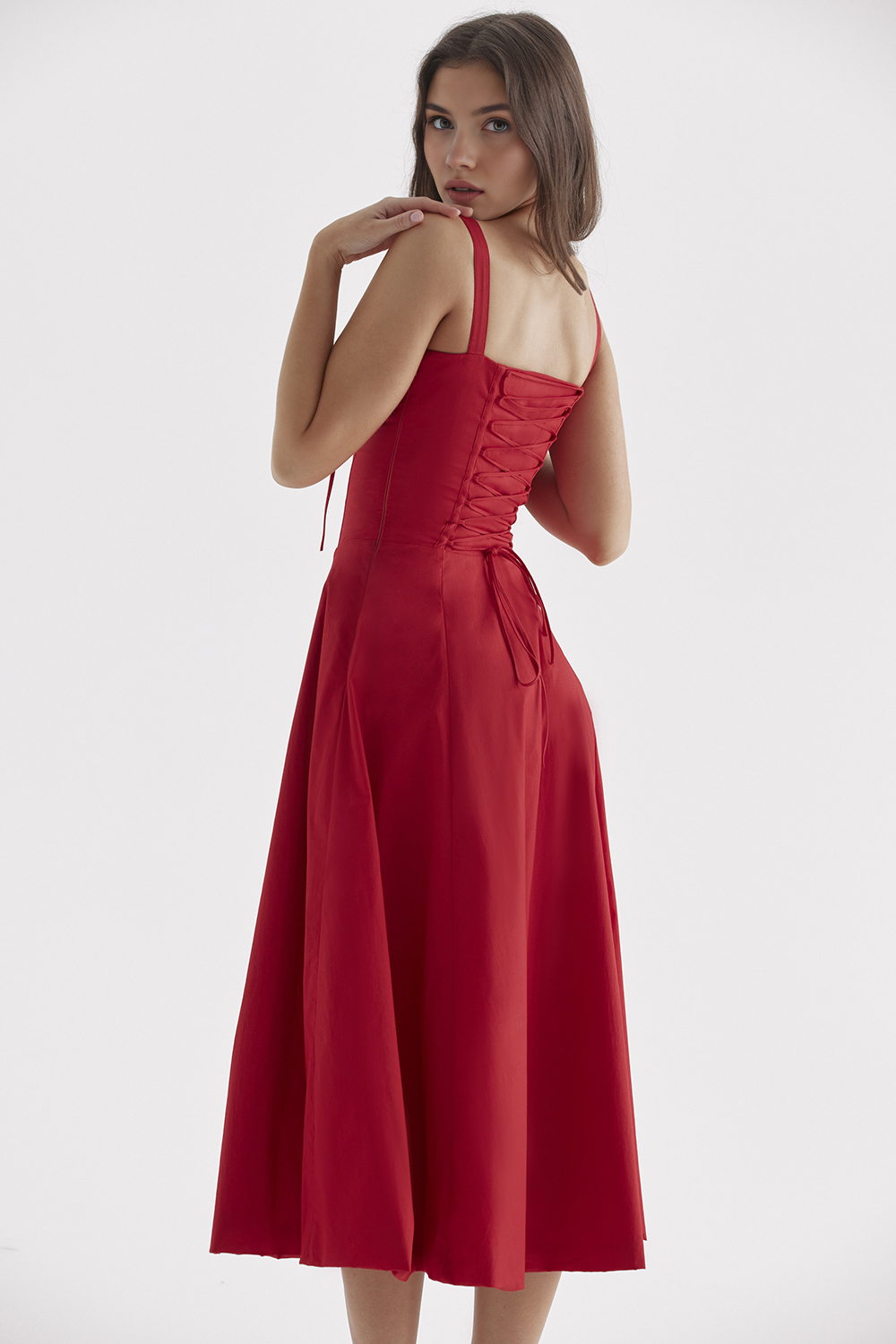 Women's Bustier Midi Dress Sweetheart Neckline Floral Wedding Party Summer Casual Elegant – Mavie