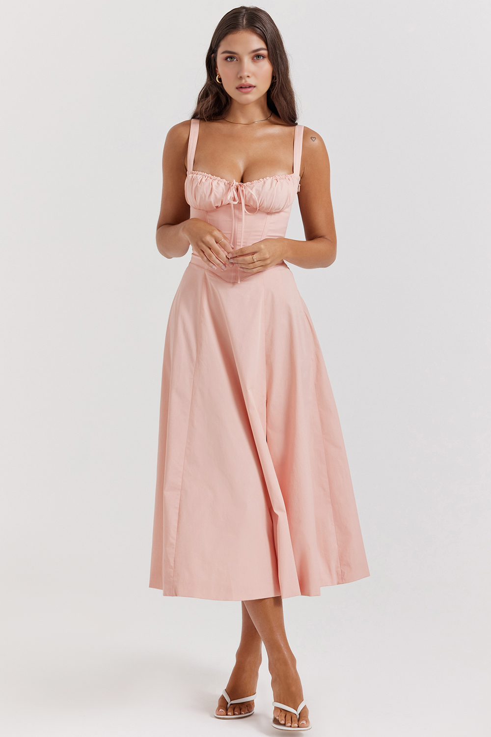 Women's Bustier Midi Dress Sweetheart Neckline Floral Wedding Party Summer Casual Elegant – Mavie