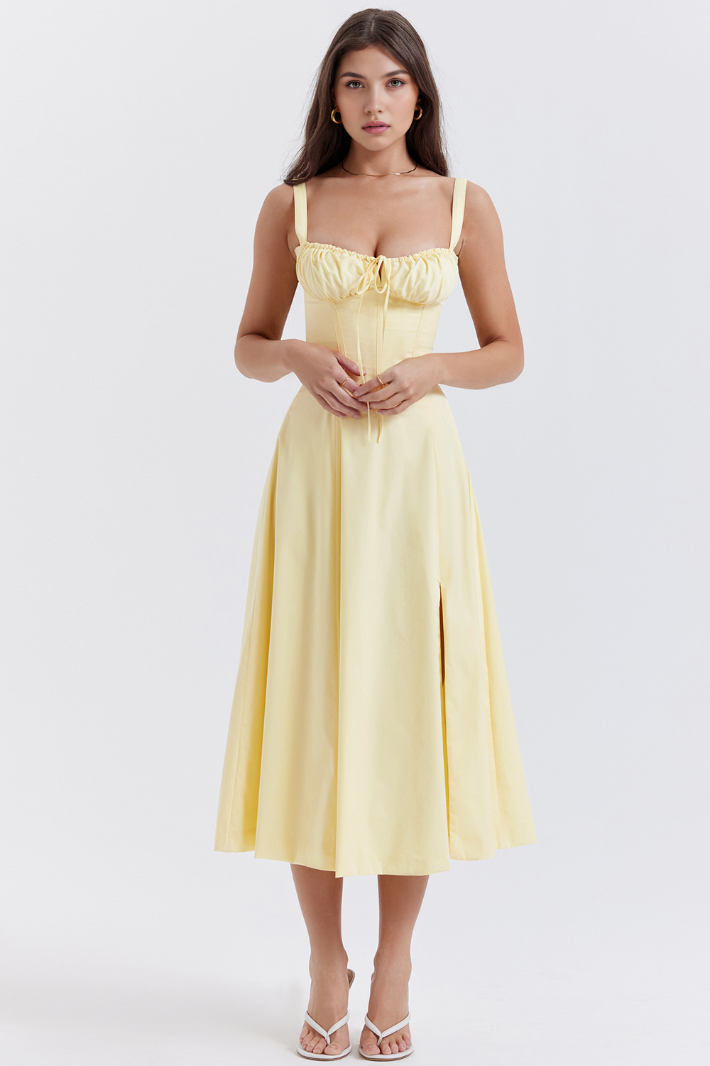 Women's Bustier Midi Dress Sweetheart Neckline Floral Wedding Party Summer Casual Elegant – Mavie