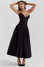 Women's Shaping Corset Midi Party Dress Sweetheart Waist-Cinching Wedding Graduation Formal – Taylor