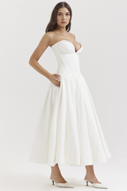 Women's Shaping Corset Midi Party Dress Sweetheart Waist-Cinching Wedding Graduation Formal – Taylor