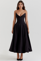 Women's Shaping Corset Midi Party Dress Sweetheart Waist-Cinching Wedding Graduation Formal – Taylor