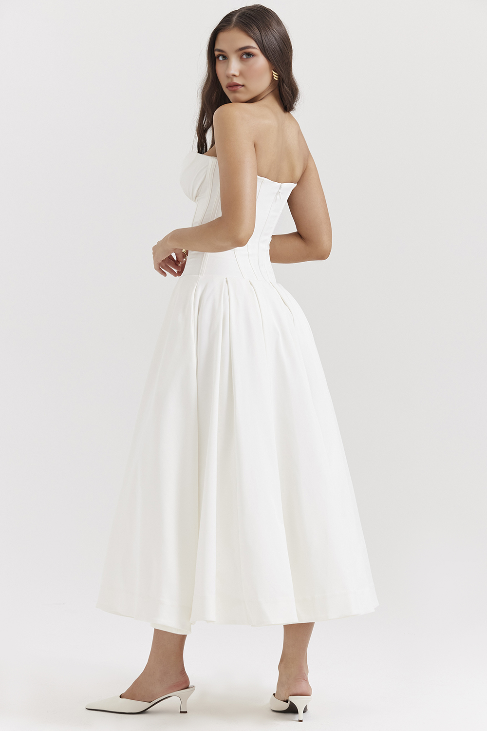 Women's Shaping Corset Midi Party Dress Sweetheart Waist-Cinching Wedding Graduation Formal – Taylor