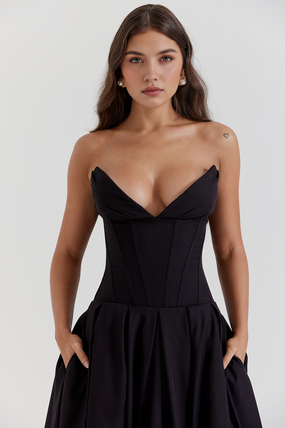 Women's Shaping Corset Midi Party Dress Sweetheart Waist-Cinching Wedding Graduation Formal – Taylor