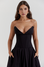Women's Shaping Corset Midi Party Dress Sweetheart Waist-Cinching Wedding Graduation Formal – Taylor