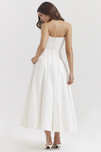 Women's Shaping Corset Midi Party Dress Sweetheart Waist-Cinching Wedding Graduation Formal – Taylor