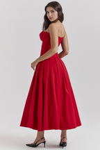 Women's Shaping Corset Midi Party Dress Sweetheart Waist-Cinching Wedding Graduation Formal – Taylor