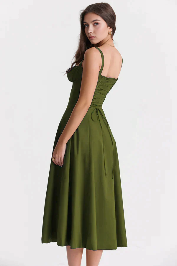 Women's Bustier Midi Dress Sweetheart Neckline Floral Wedding Party Summer Casual Elegant – Mavie
