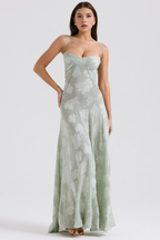 Women's Long Long Dress Square Neckline Fitted Waist Elegant Wedding Bridal Summer Party – Selena