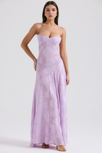 Women's Long Long Dress Square Neckline Fitted Waist Elegant Wedding Bridal Summer Party – Selena