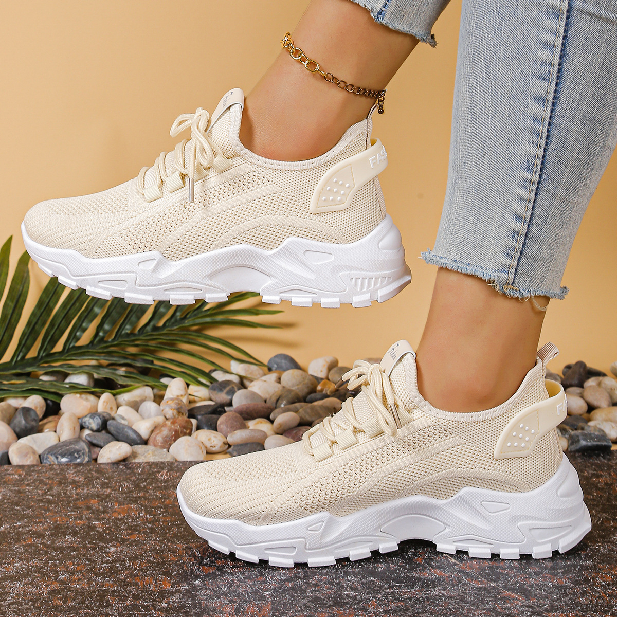 Women's Orthopedic Sneakers Wide Toe Box Arch Support Foot Pain Relief Chunky – Maica
