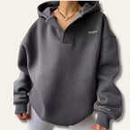 Pullover Hoodie – Oversized Open V-Collar with Drop Shoulders - Lolly 