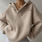 Pullover Hoodie – Oversized Open V-Collar with Drop Shoulders - Lolly 