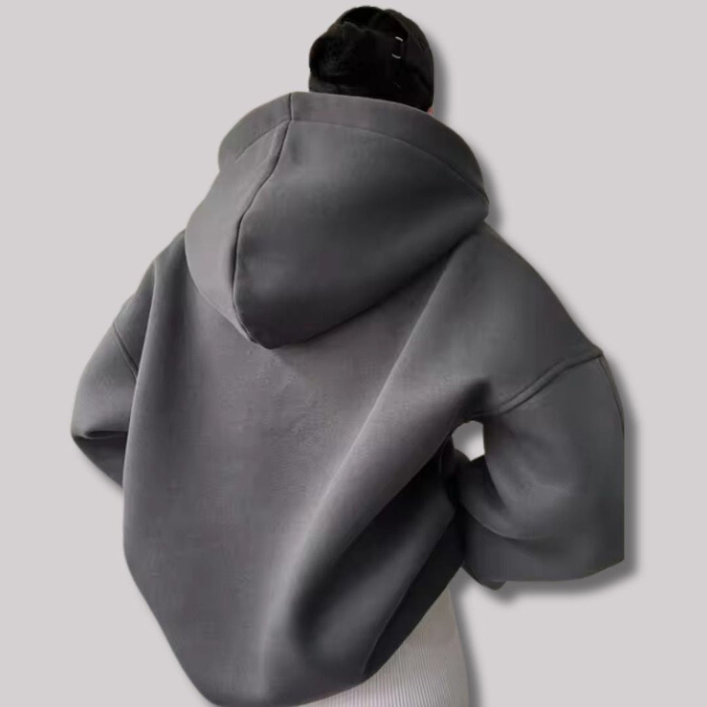 Pullover Hoodie – Oversized Open V-Collar with Drop Shoulders - Lolly 