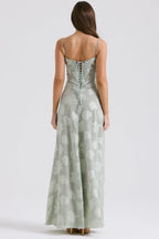Women's Long Long Dress Square Neckline Fitted Waist Elegant Wedding Bridal Summer Party – Selena