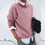 Sweater for Women – Oversized Crew Neckline - Lolly 