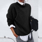 Sweater for Women – Oversized Crew Neckline - Lolly 