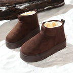 Winter Boots Ladies – Warm Snow Slip-On Platform Ankle - Lolly 