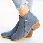Women's Ankle Boots Side Zipper Block Heel Pointed Toe Casual Everyday - Lolly 