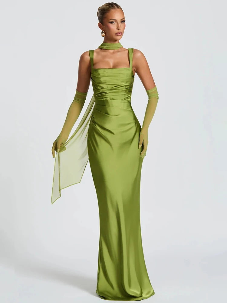 Women's Backless Halter Neck Lace Bodycon Maxi Dress Sleeveless Open Back Slim Fit Formal Evening Gala Party Date Night Wedding Guest – Valentina - Lolly 