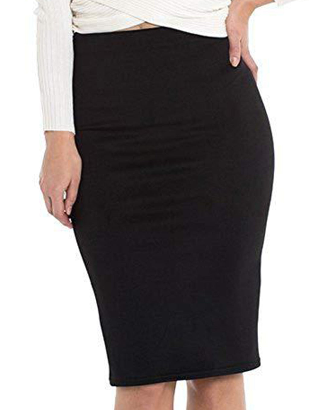 Women's Bandage Pencil Satin Skirt High Waist Bodycon Stretch Casual Formal Everyday Skirt – Molor - Lolly 