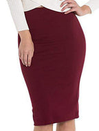 Women's Bandage Pencil Satin Skirt High Waist Bodycon Stretch Casual Formal Everyday Skirt – Molor - Lolly 
