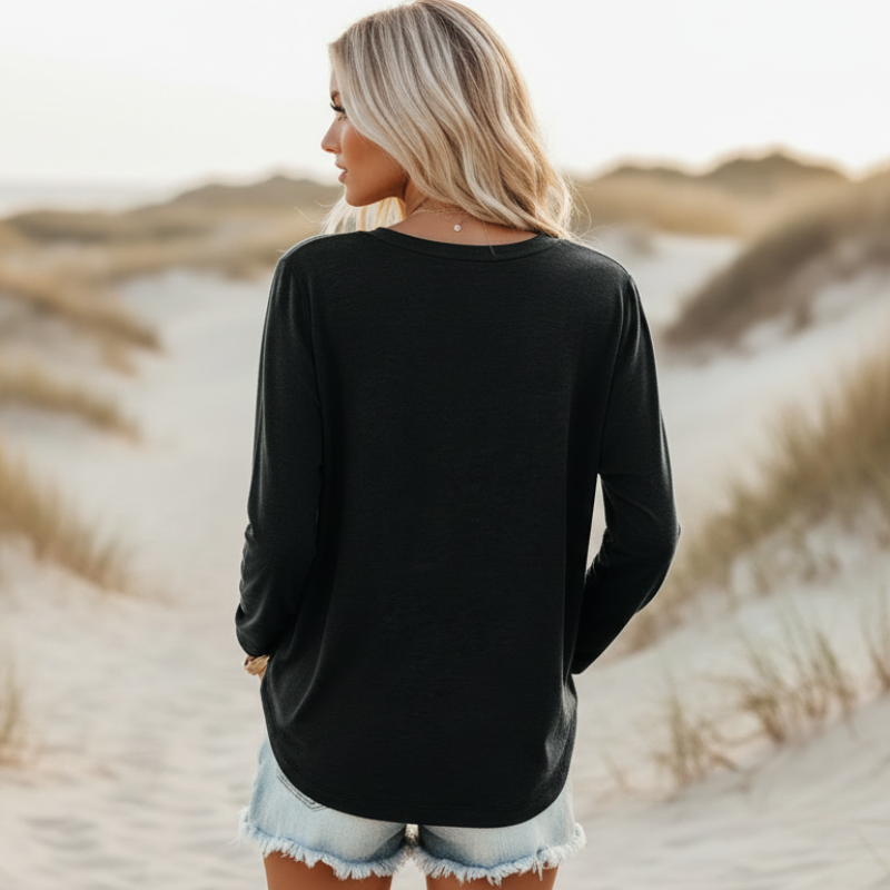 Women's Boho Casual Long Sleeve Shirt with Pocket Relaxed Fit Soft Everyday Street Style Top – Multicolor - Lolly 