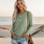 Women's Boho Casual Long Sleeve Shirt with Pocket Relaxed Fit Soft Everyday Street Style Top – Multicolor - Lolly 