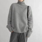 Women's Cashmere Turtleneck Sweater Soft Cozy Relaxed Fit Warm Casual Elegant Winter – Beige - Lolly 