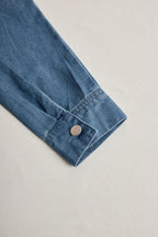 Women's Casual Loose Retro Denim Jumpsuit Hooded Zipper Sleeve Pocket Vintage – Blue - Lolly 