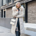 Women's Coat in Winter Maxi Length with Fur-Trimmed Hood - Lolly 
